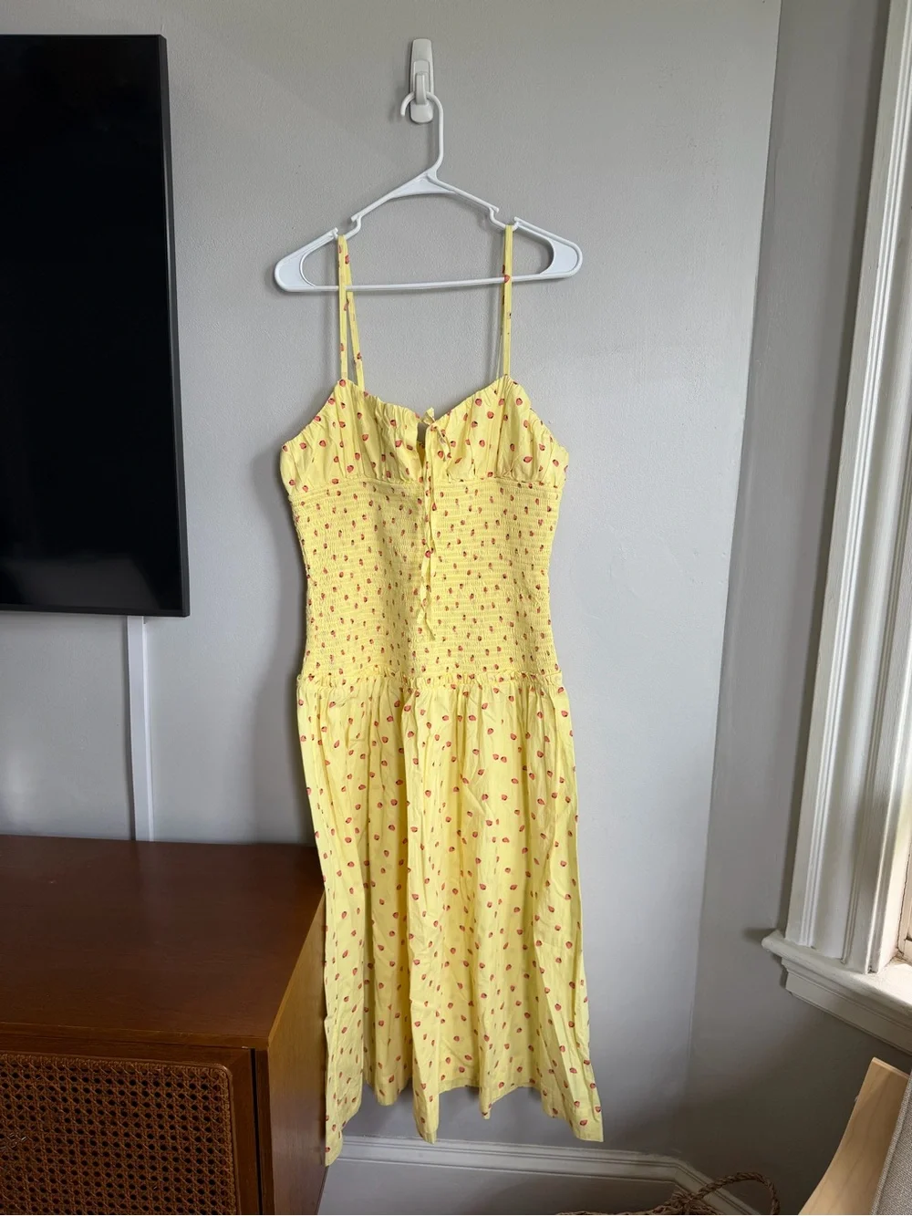 NWT Free People Lavender Daze Smocked Sundress in Strawberry Lemon L